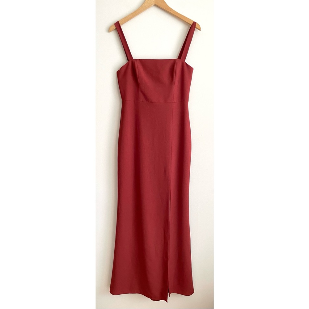 Park & Fifth Squareneck Sleeveless Maxi Dress Gown in Terracotta (Altered)